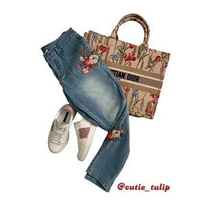 Floral Embroidered Jeans